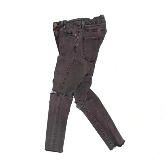 Agolde Sophie Crop High Rise  Skinny Distressed Raw Hem Jeans Size 24 - Picture 2 of 13